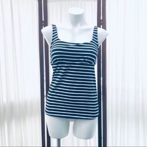 Lands End Striped Tankini Top 8L